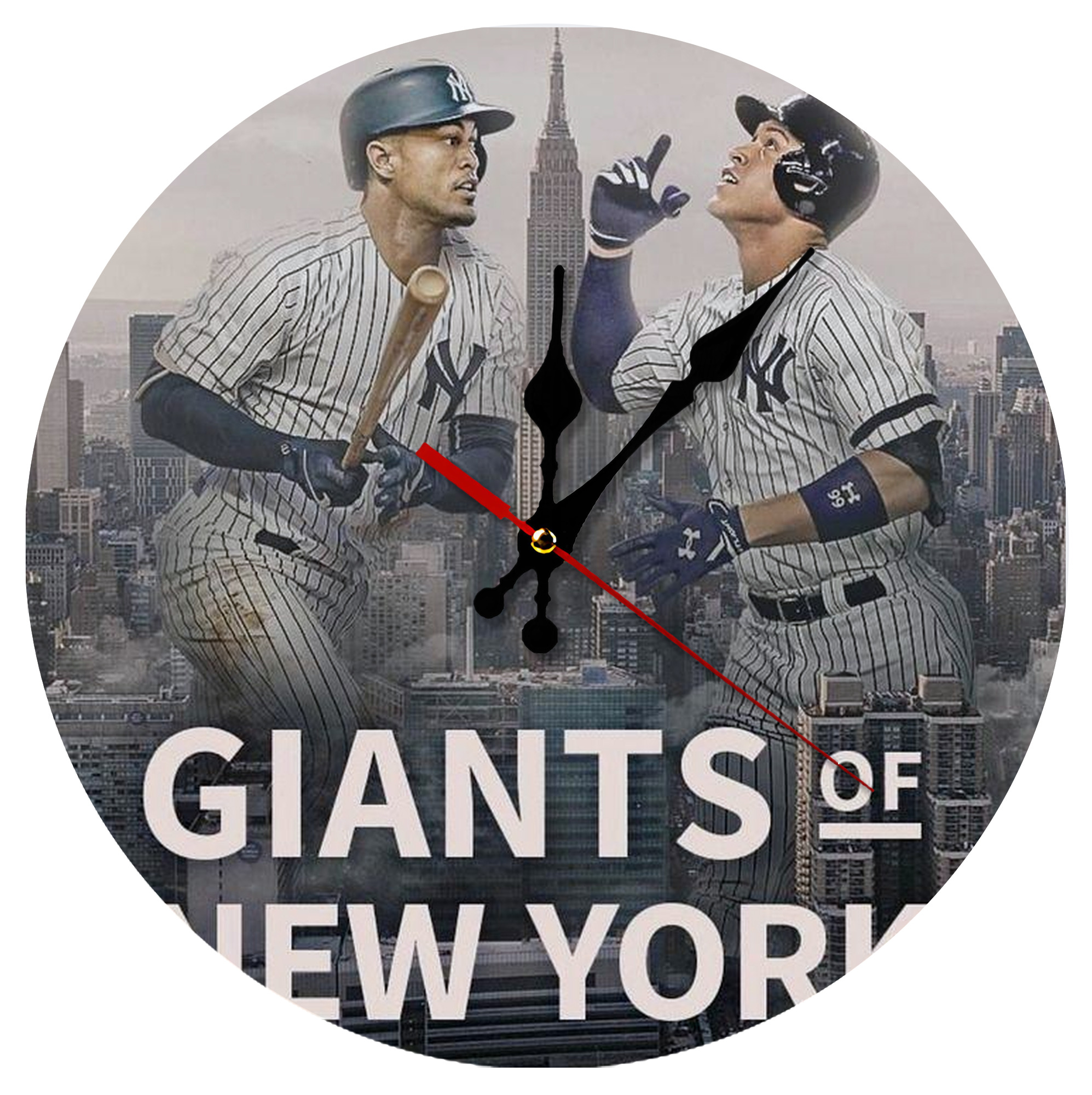 Giancarlo Stanton 46 Silent Round Wall Clock – Modern & Stylish DIY Design, Durable Wood Construction, Easy To Install – Perfect For Office, Bedroom, Living Room, And More